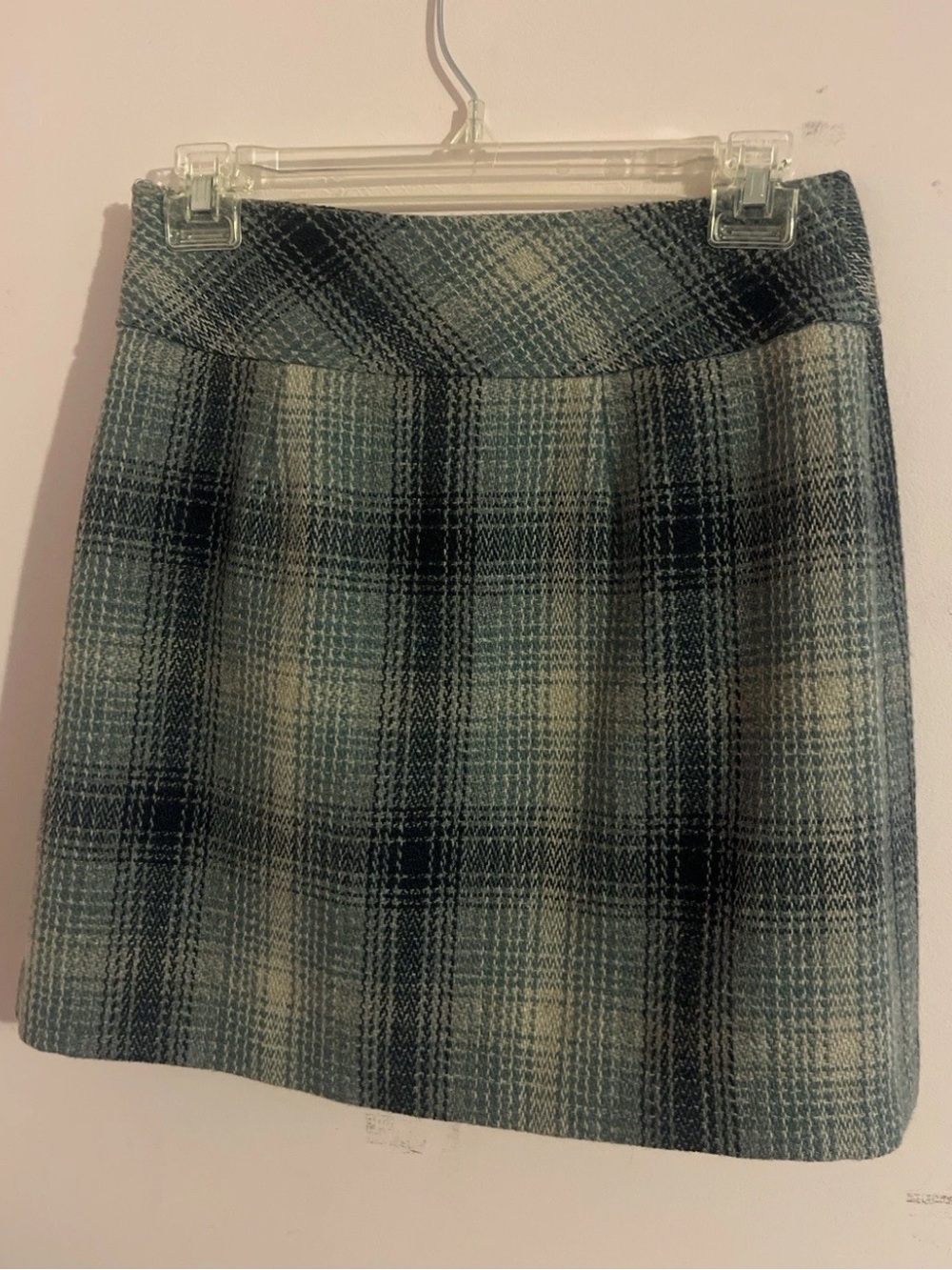 Vintage AT Denim Co Wool Blend Plaid Mini Skirt Dark Academia Preppy Y2K Size 2